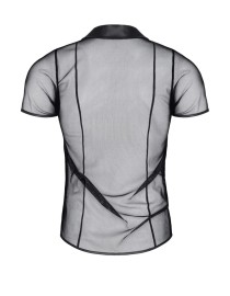 Polo en maille noire transparente - Regnes