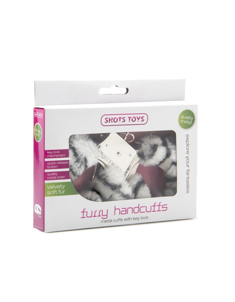 Menottes fourrure Shots - zèbre