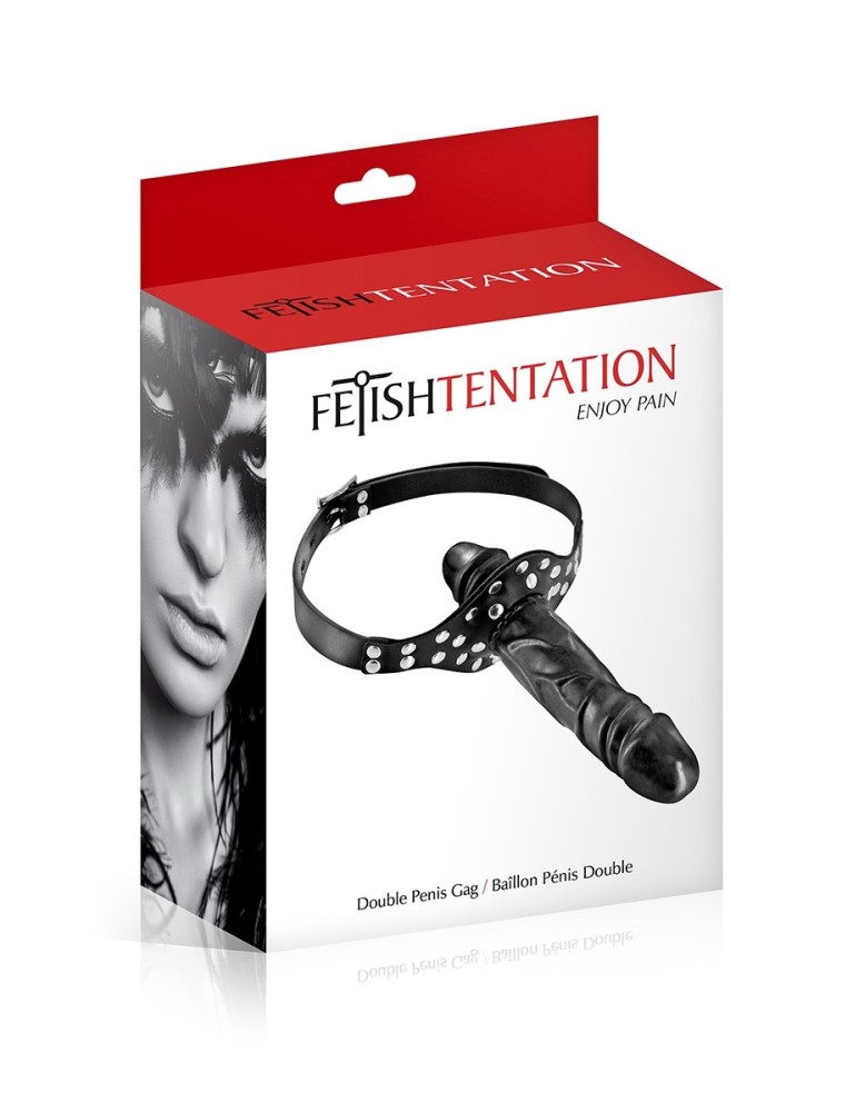 Bâillon double gode black - Fetish Tentation