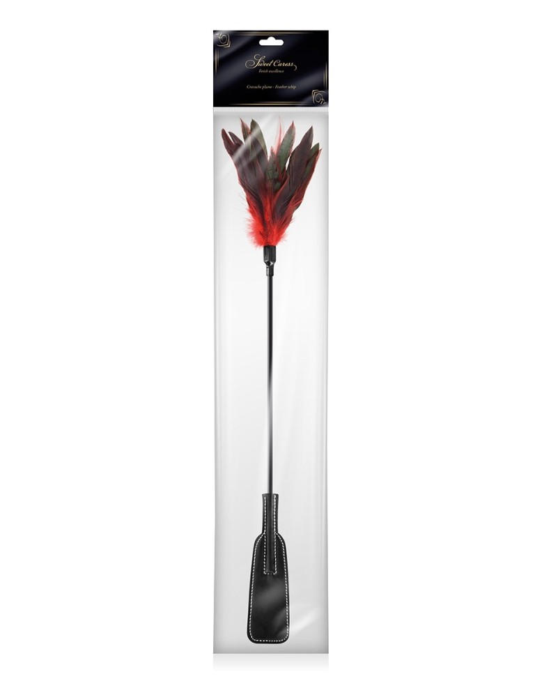 Tapette à plumes rouges et noires - Sweet caress