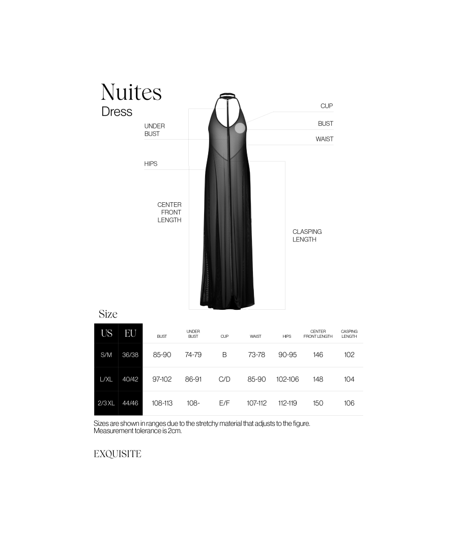Nuites robe longue - Noire