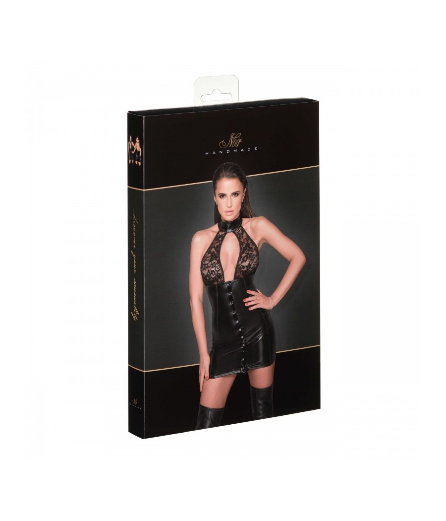F224 Adorable robe avec longue ligne de boutons