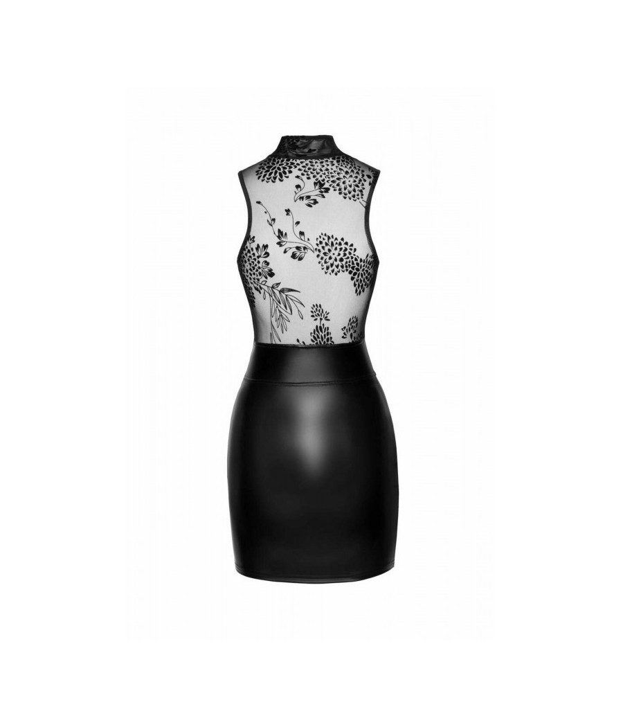 F241 Short dress with powerwetlook skirt and tulle top