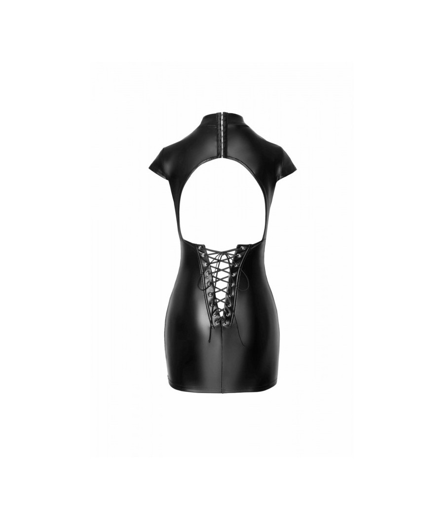 F309 Mini robe fantaisie wetlook avec laçage au dos