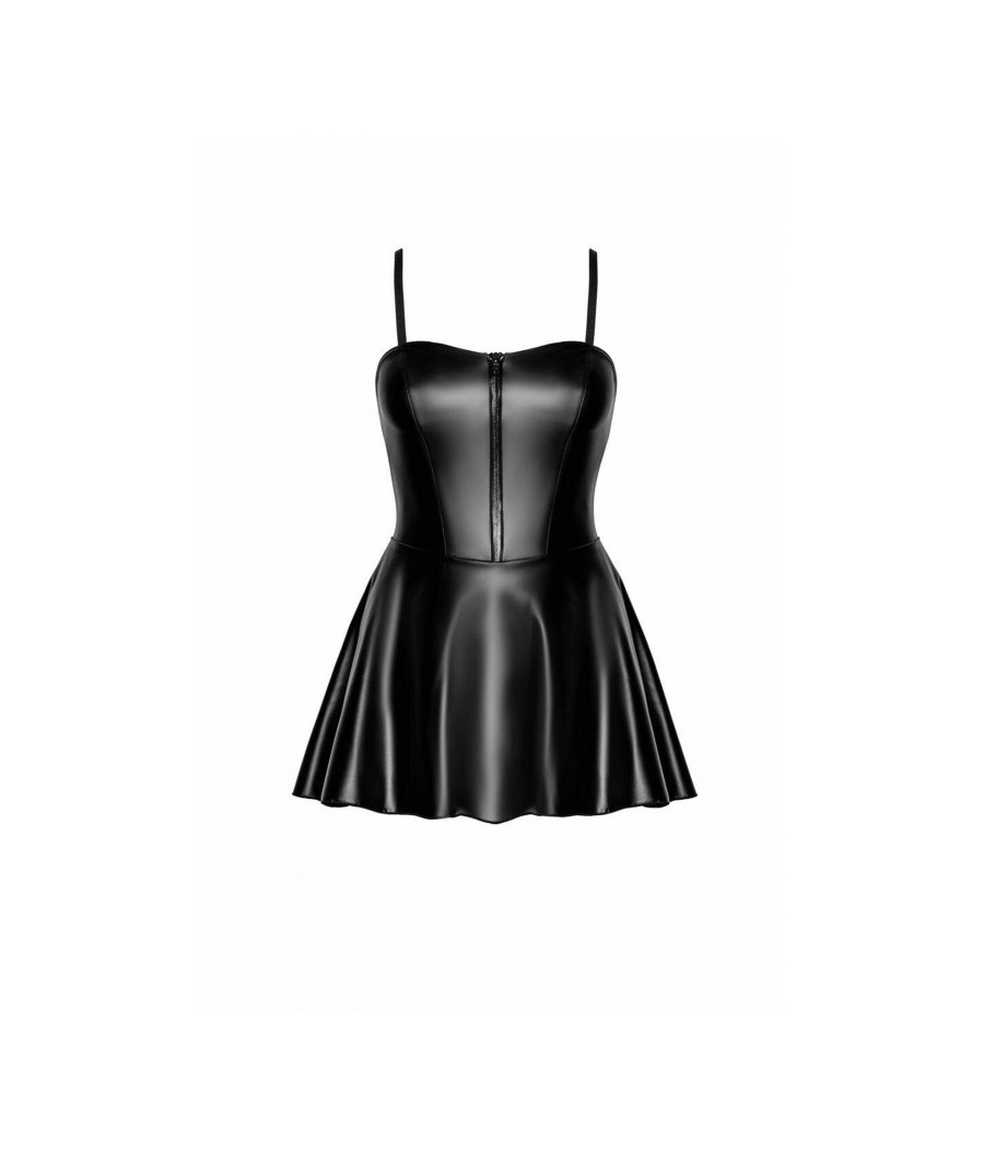 F308 Dreamer Mini robe corset wetlook avec fermeture éclair sur le devant