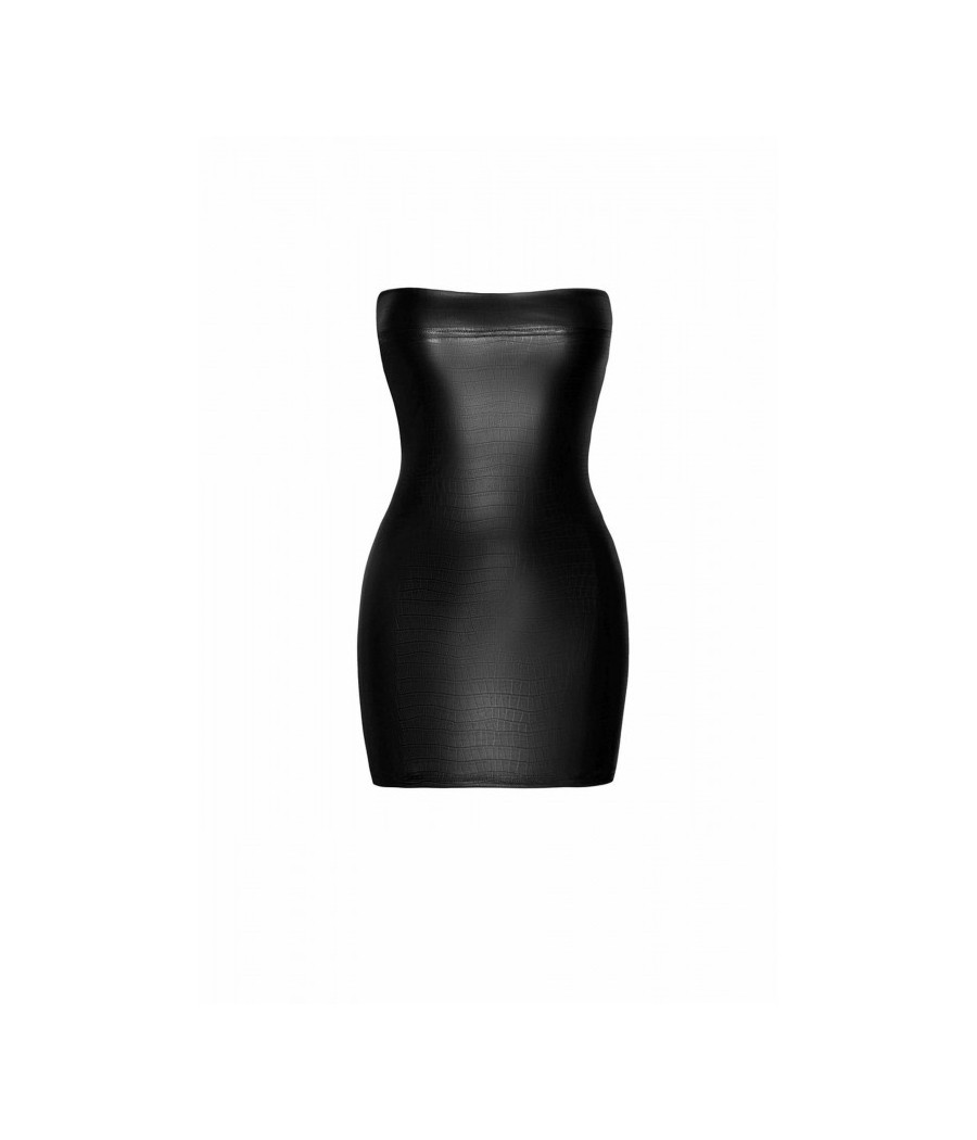 F317 Mini robe en wetlook imprimé crocodile sauvage