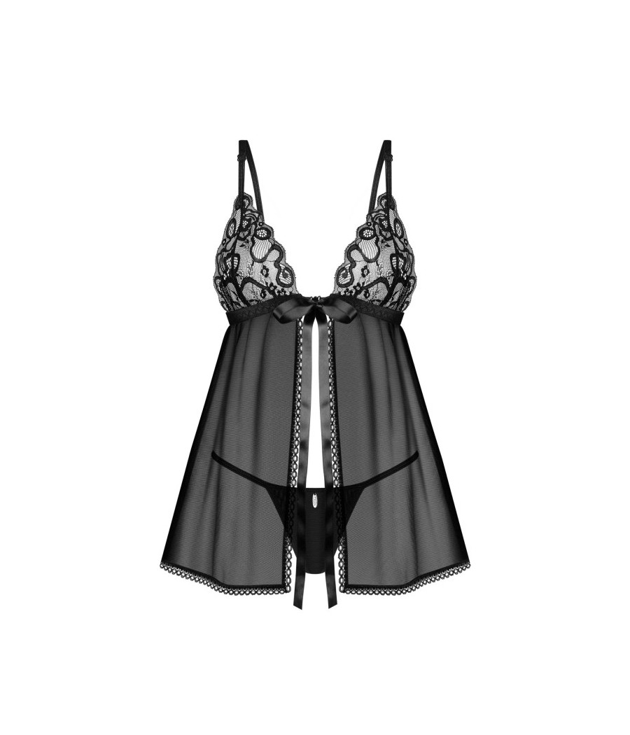 Blomentis babydoll et String - Noire