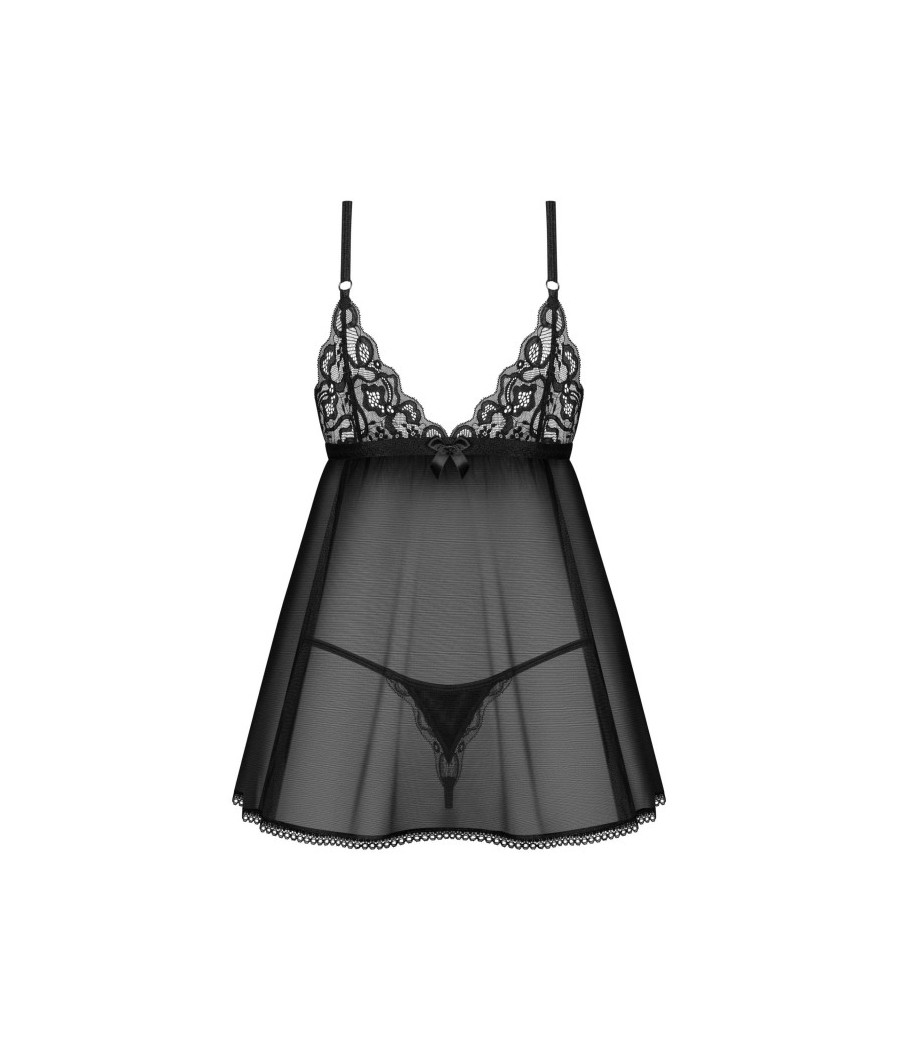 Blomentis babydoll et String - Noire