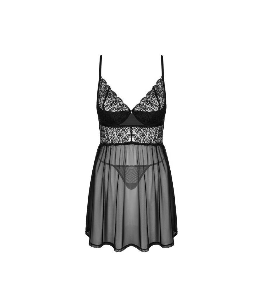 Chemeris babydoll et String - Noire