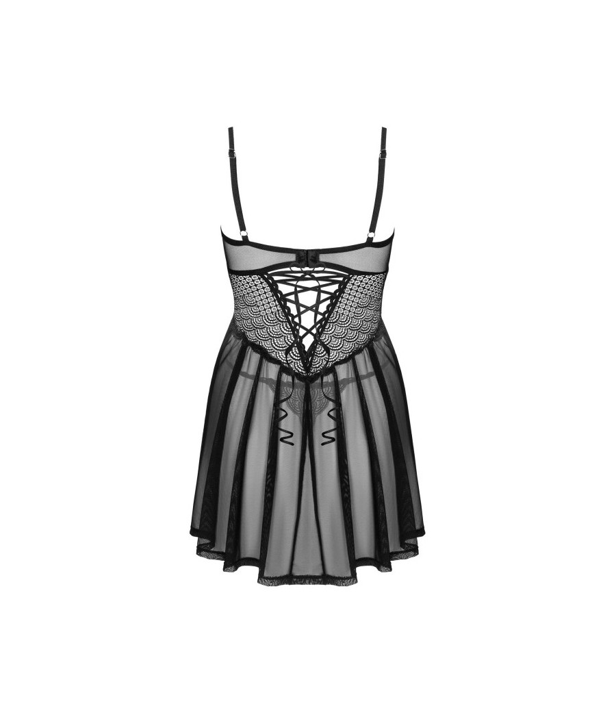 Chemeris babydoll et String - Noire