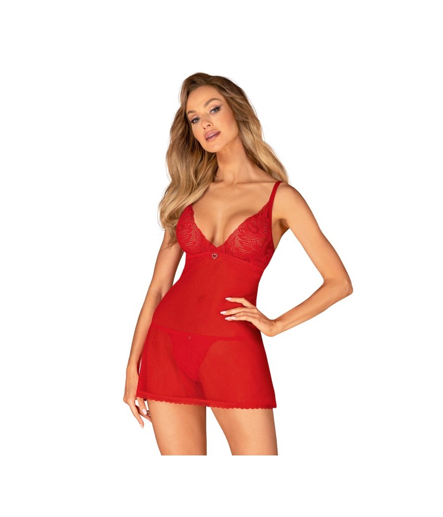 Chilisa babydoll et string - Rouge