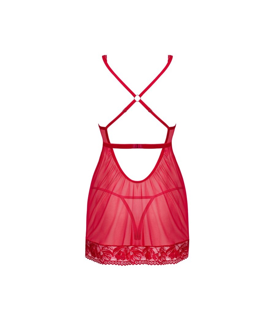 Lacelove babydoll et String - Rouge