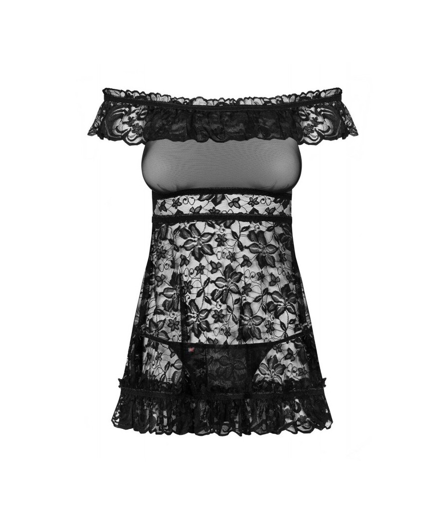 Flores babydoll - Noir