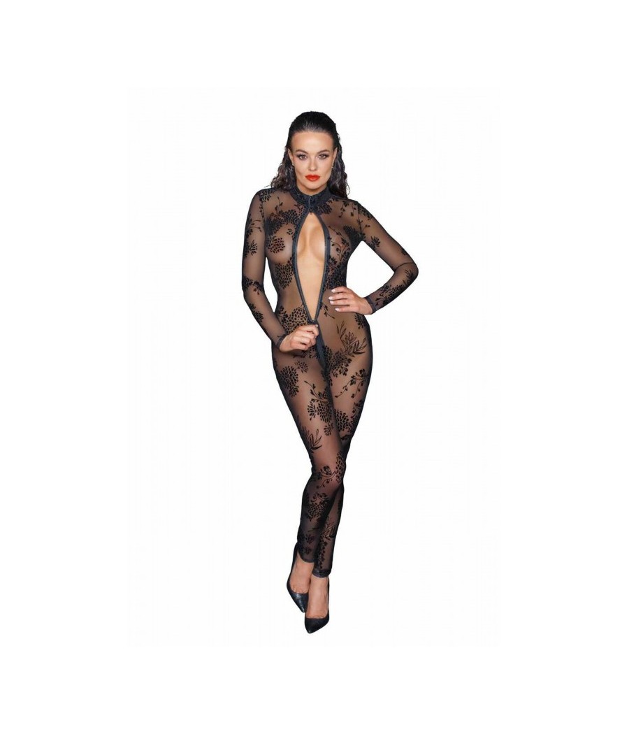 F237 Combinaison longue en tulle avec fermeture éclair à 3 voies