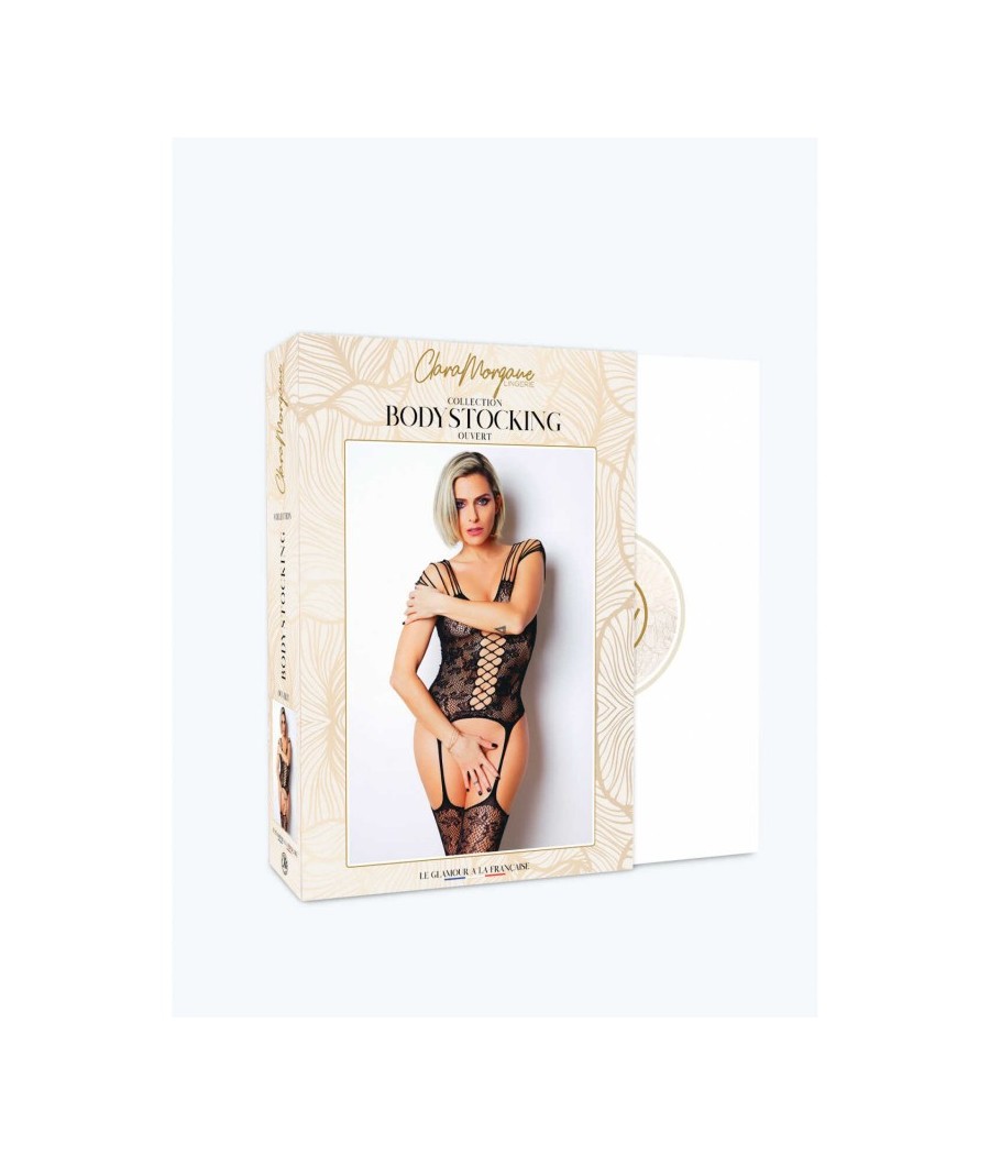 Le numéro 10 bodystocking Clara Morgane - Noir