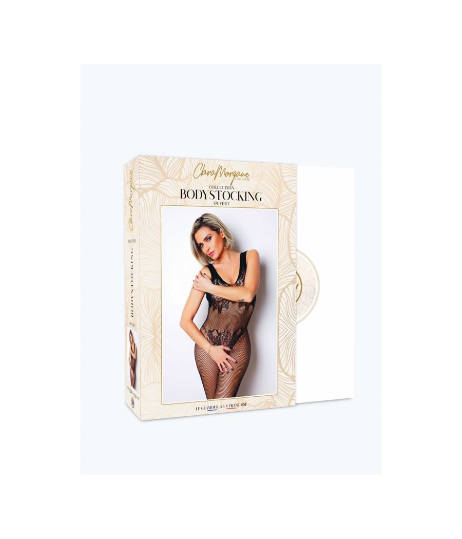 Le numéro 8 bodystocking Clara Morgane - Noir