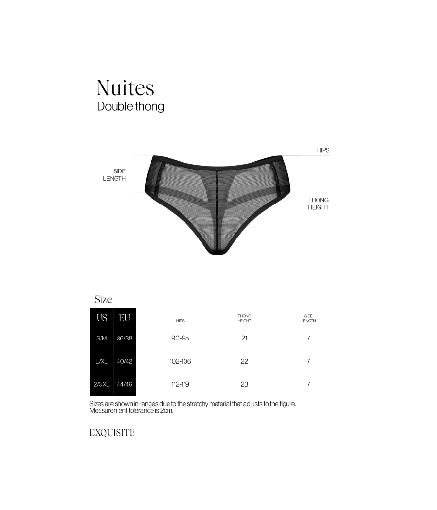 Nuites double string - Noir