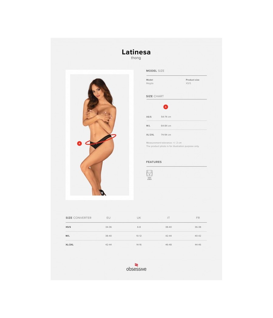 Latinesa string ouvert - Noir