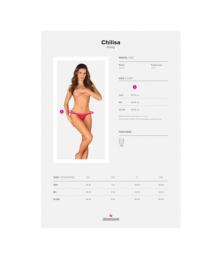 Chilisa string ouvert - Rouge