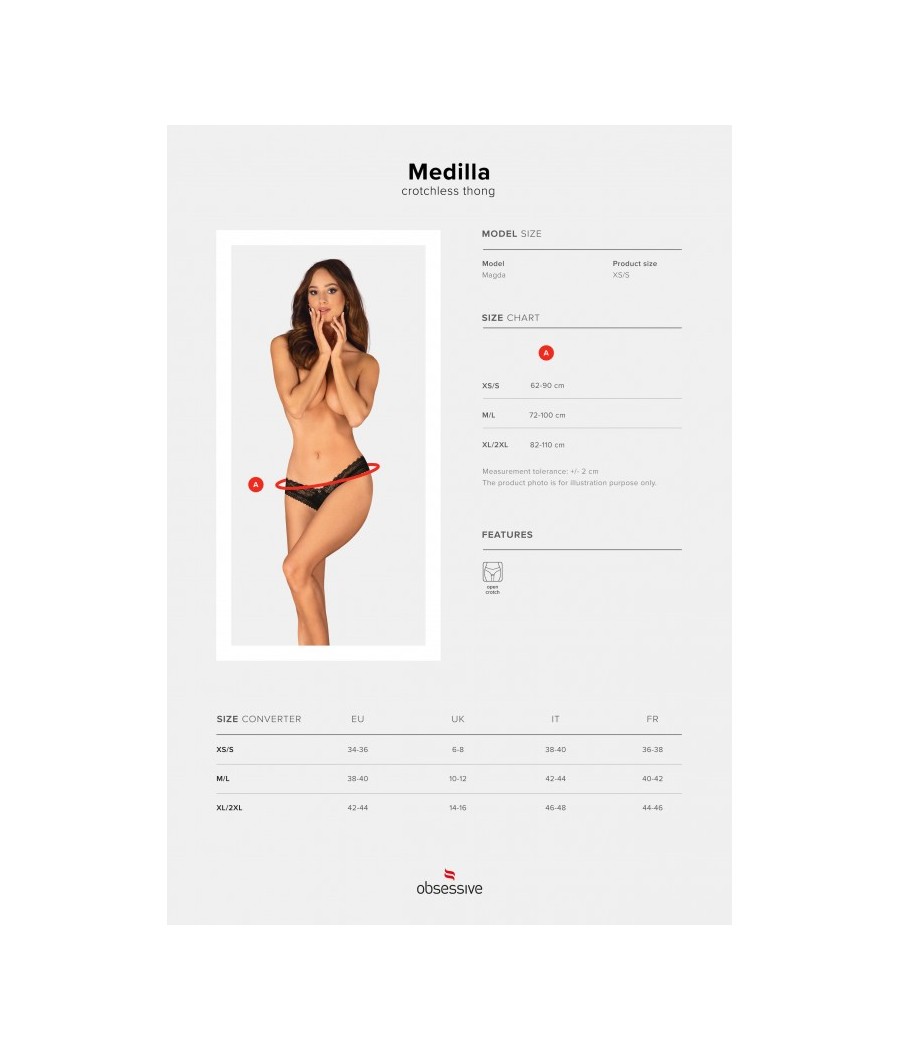 Medilla string ouvert - Noir
