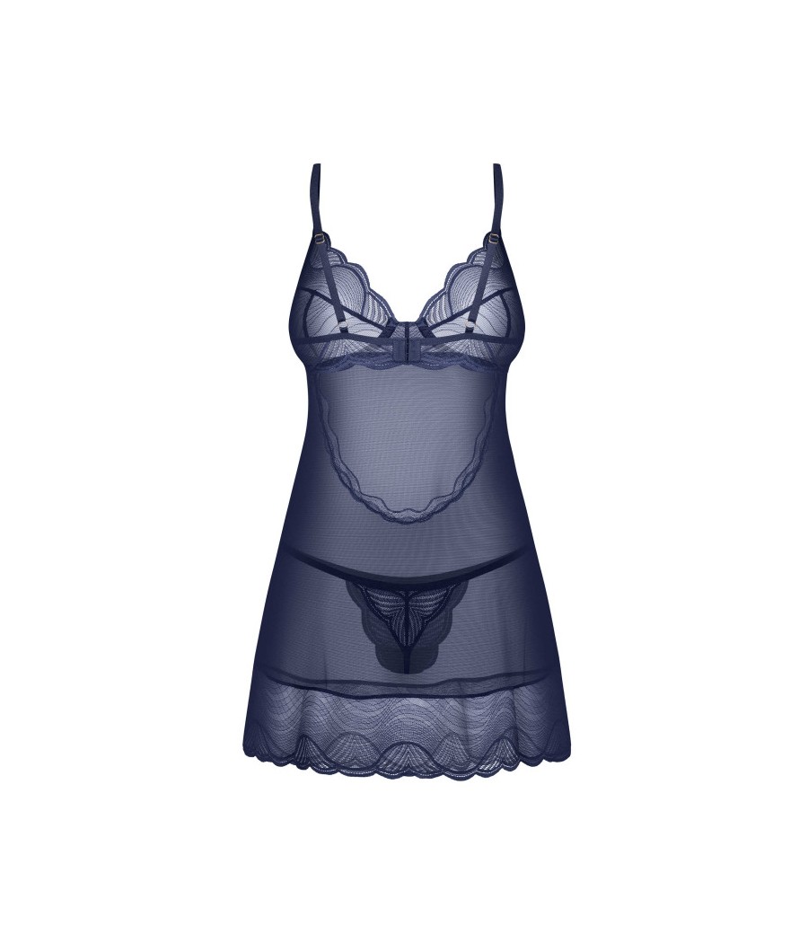 Nightly Blue nuisette et string - Bleu