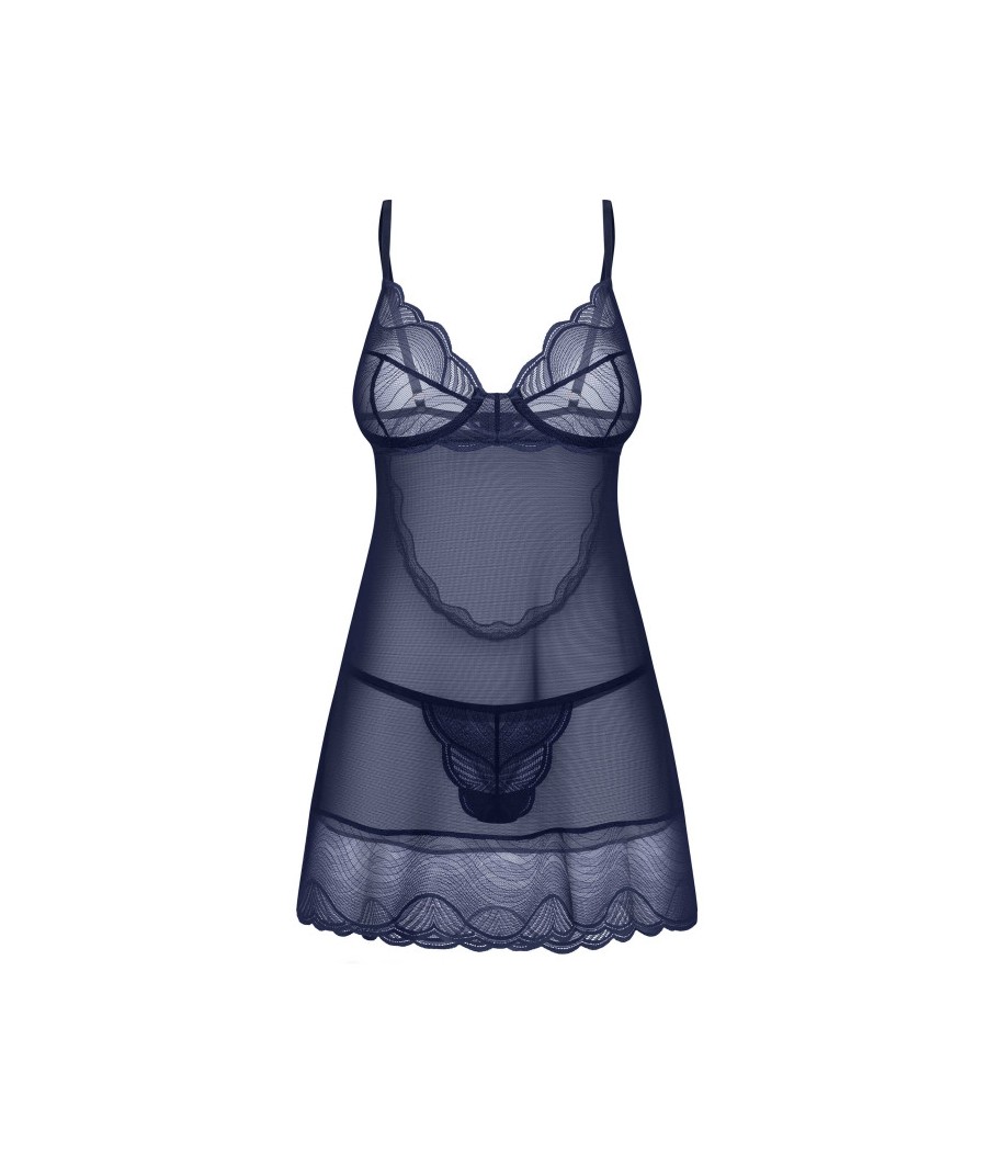 Nightly Blue nuisette et string - Bleu