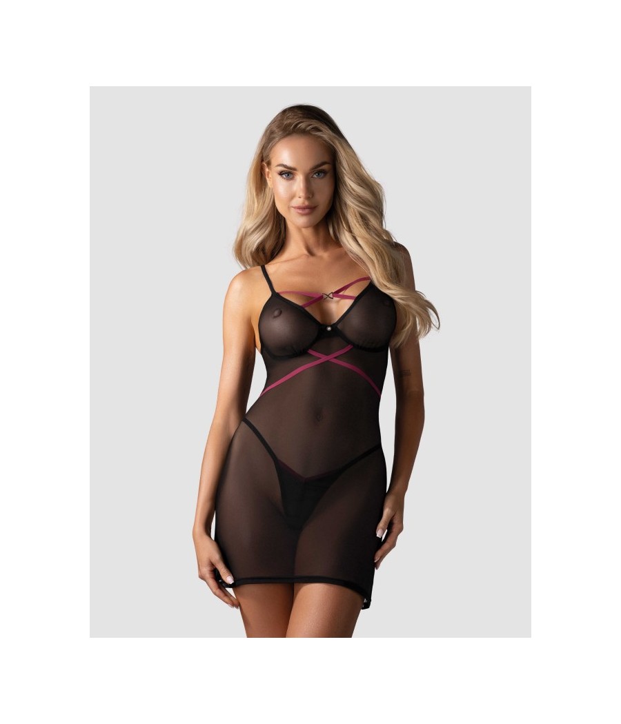 Novenes nuisette et string - Noir
