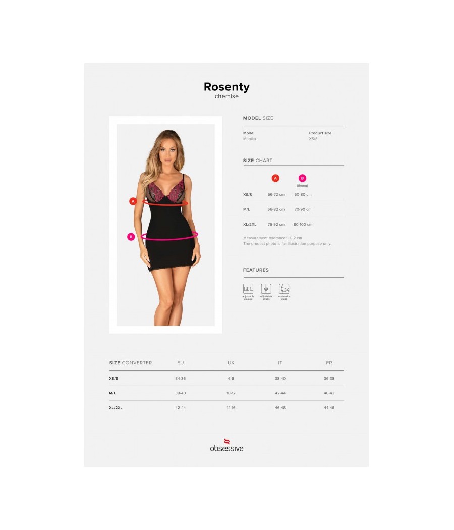 Rosenty nuisette et string - Noire