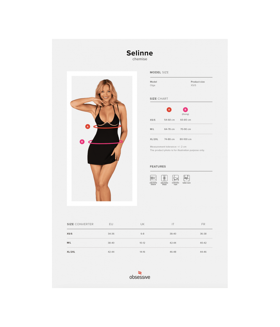 Selinne nuisette et String - Noire