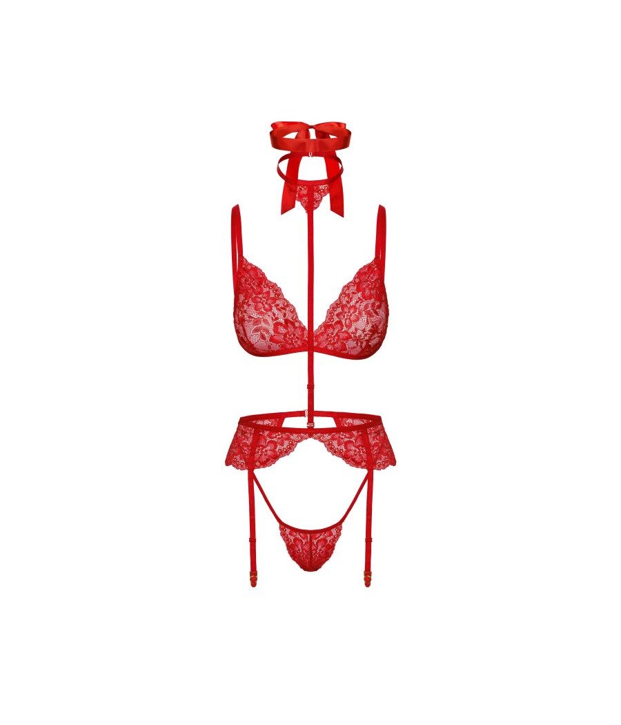Bondage 243 ensemble lingerie 5 pièces - rouge
