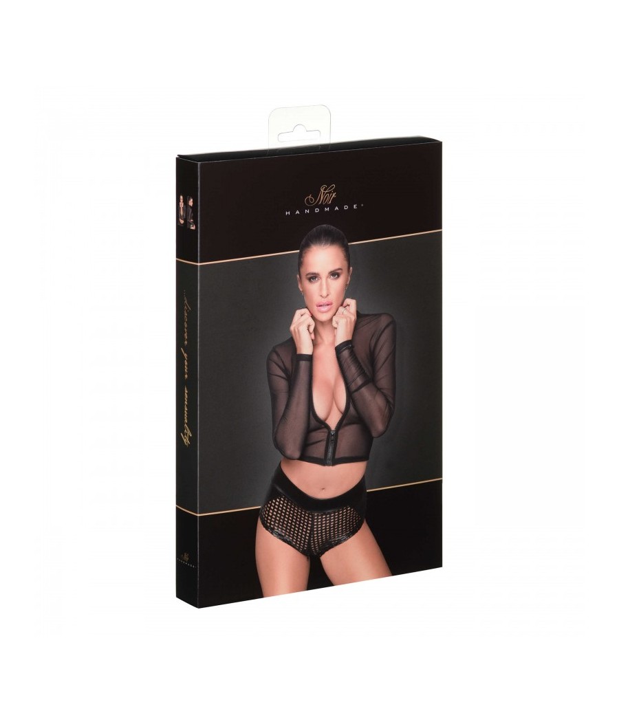 F220 Top en tulle zippé