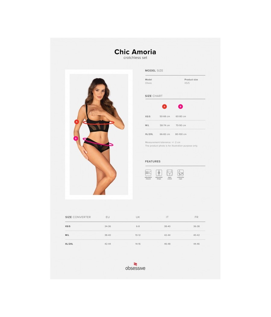 Chic Amoria ensemble ouvert - Noir