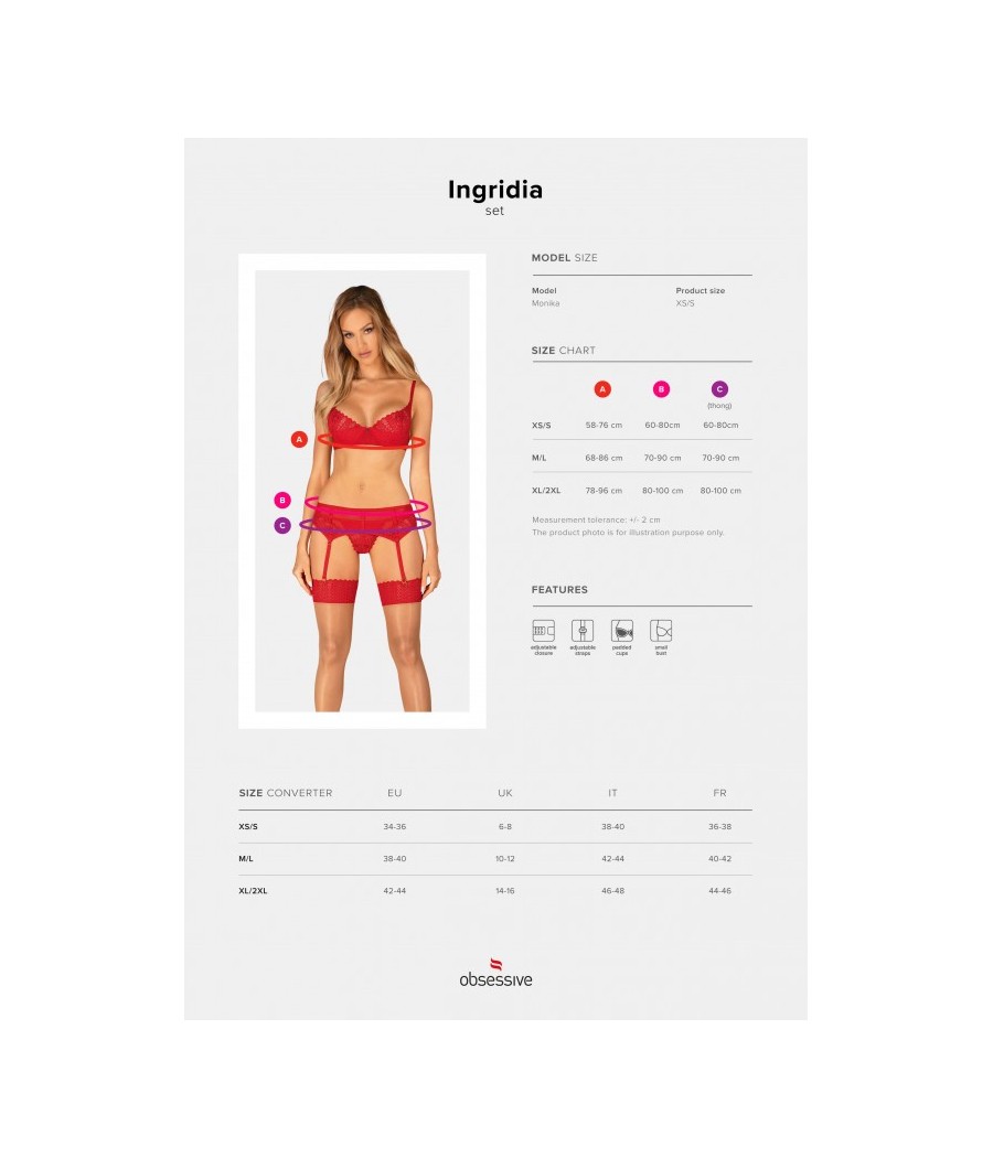 Ingridia ensemble 3 pièces - Rouge