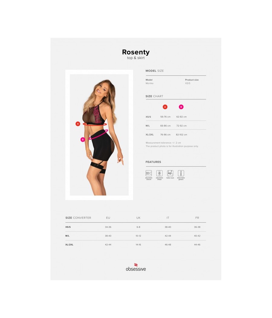 Rosenty ensemble Top et Jupe - Noir