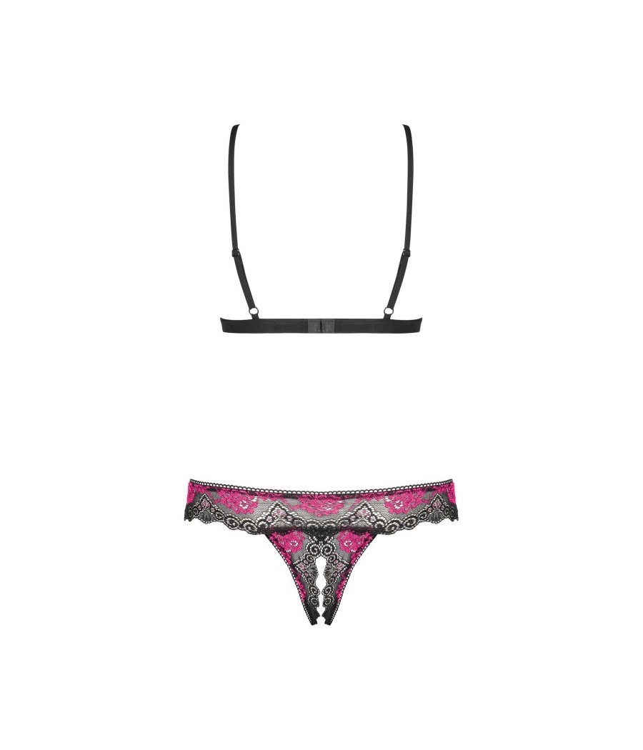 Tulia Ensemble ouvert 2 pcs - Noir et Fuchsia
