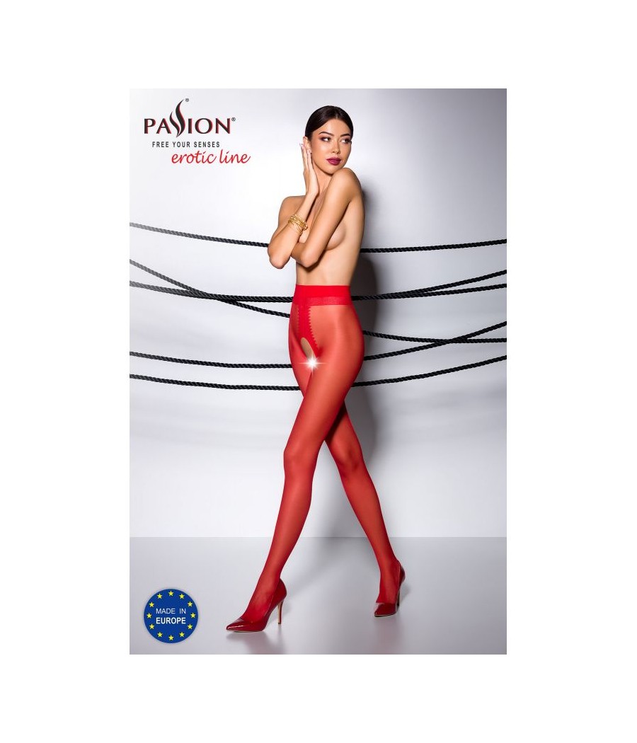 TI007R Collants ouverts 20 DEN - Rouge
