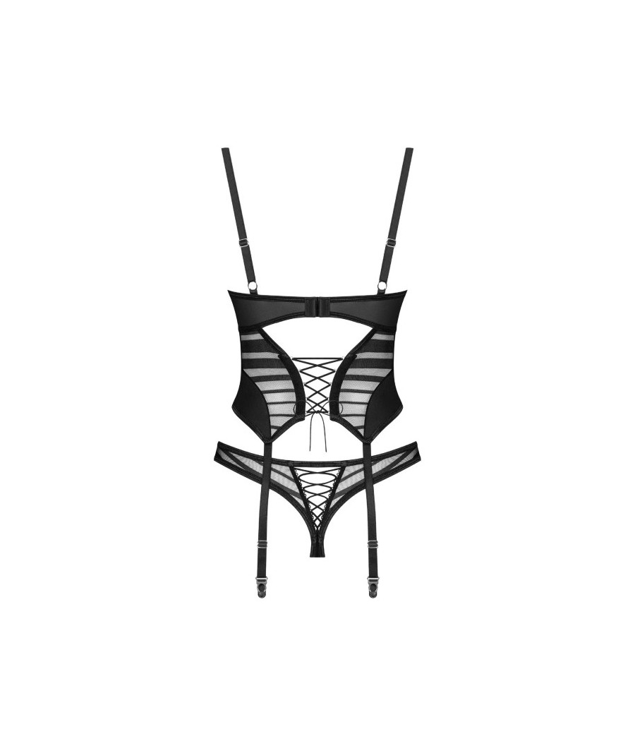 Lune Bellis corset et string - Noirs