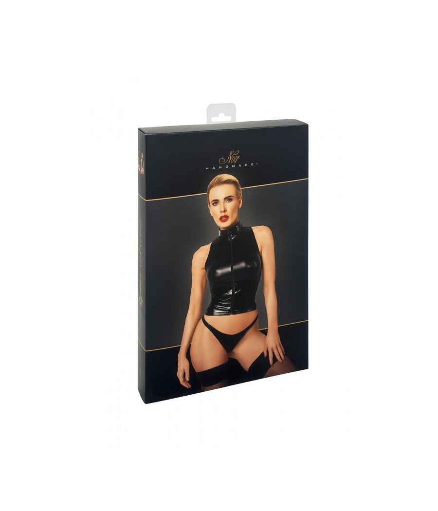 F324 Glam Top wetlook avec corset en vinyle