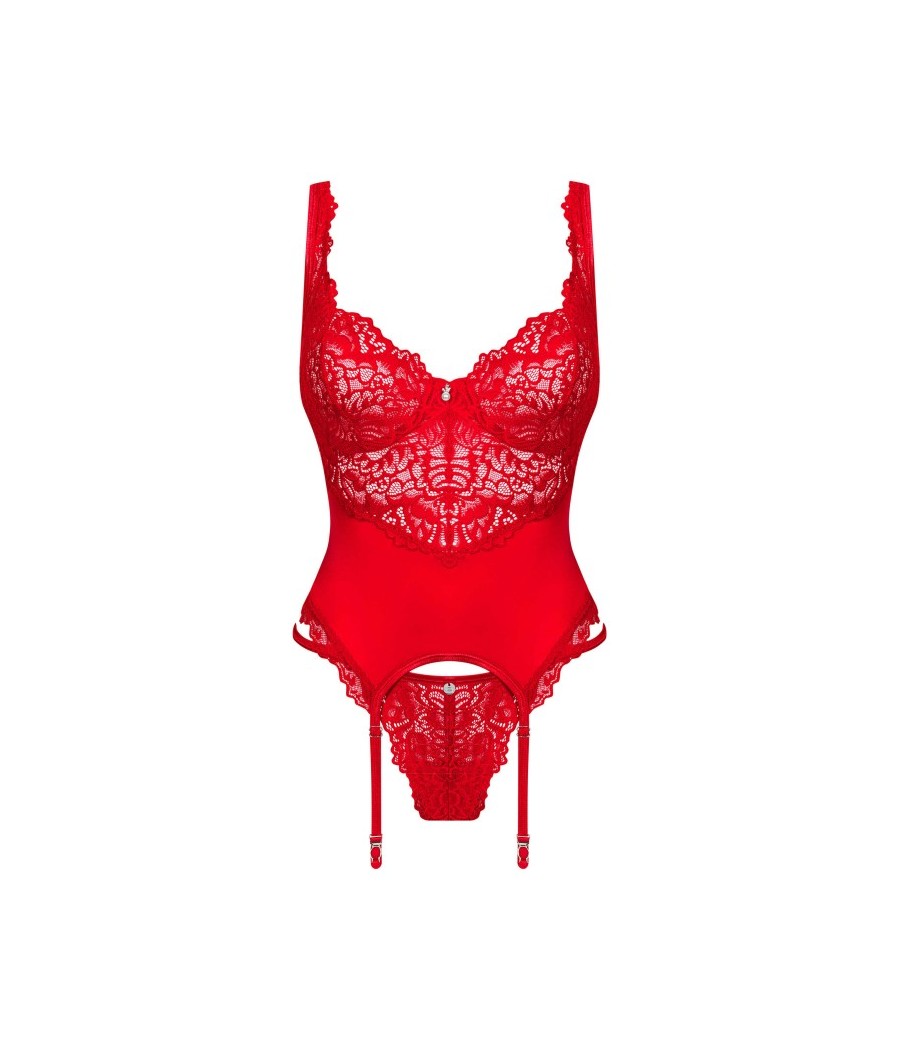 Amor Cherris guêpière et string - Rouge