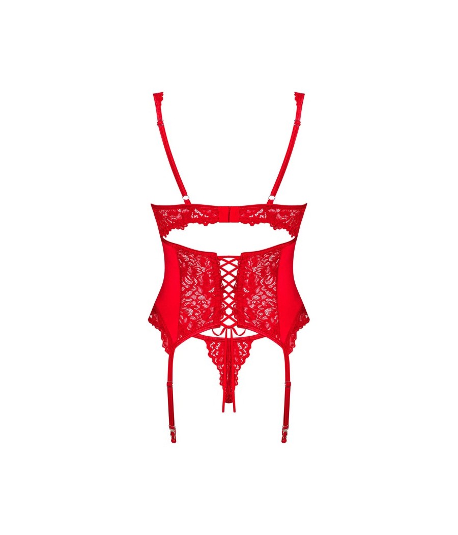 Amor Cherris guêpière et string - Rouge