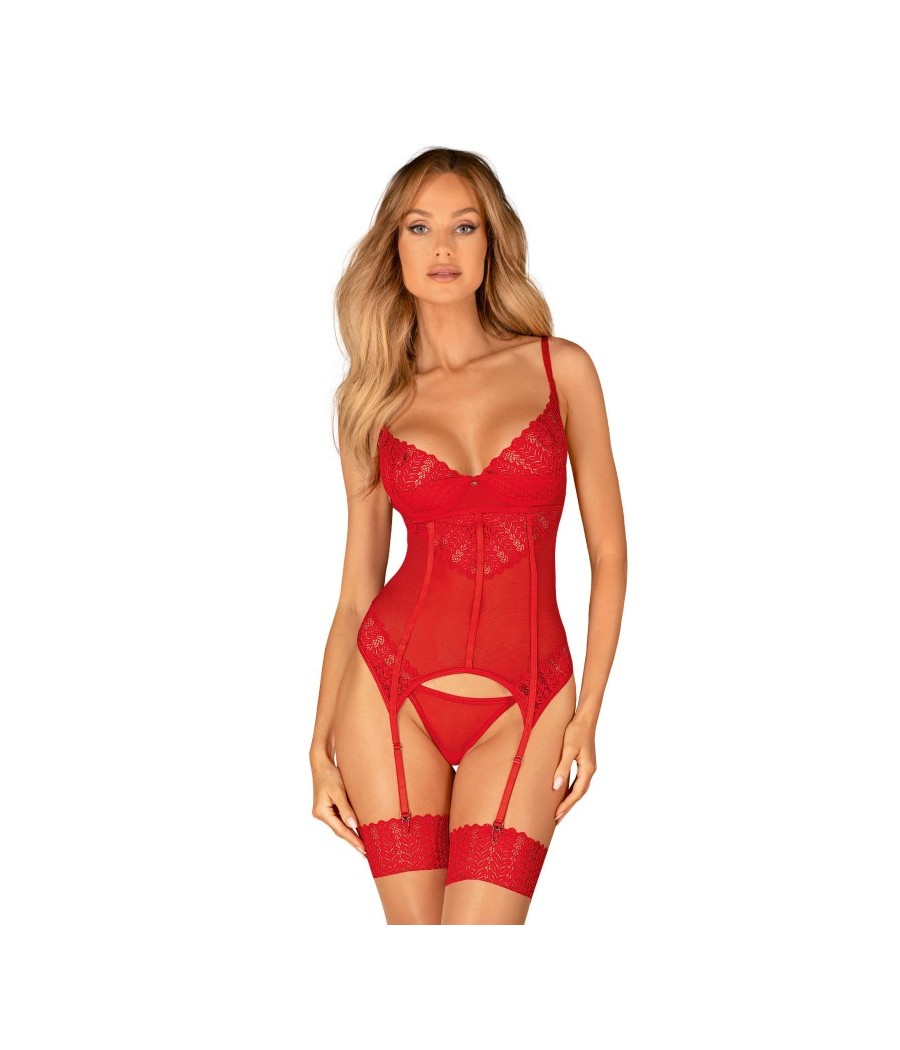Ingridia corset et string - Rouge