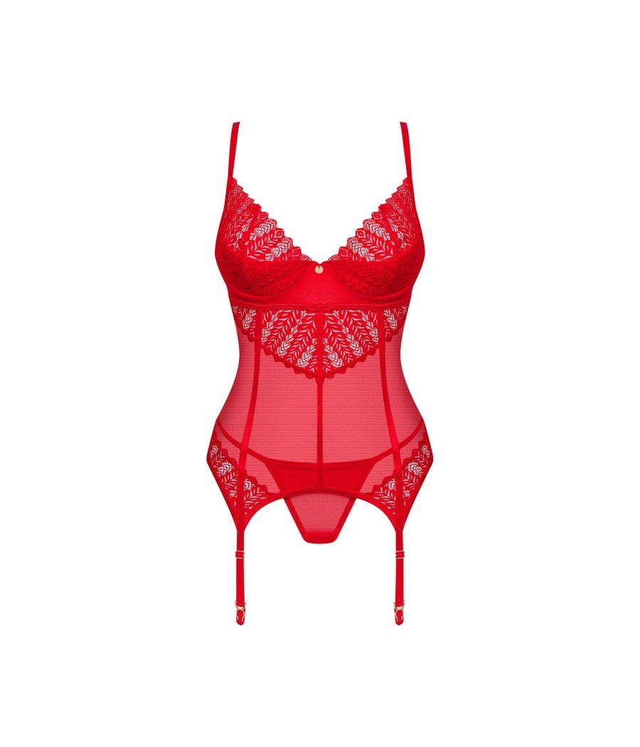 Ingridia corset et string - Rouge