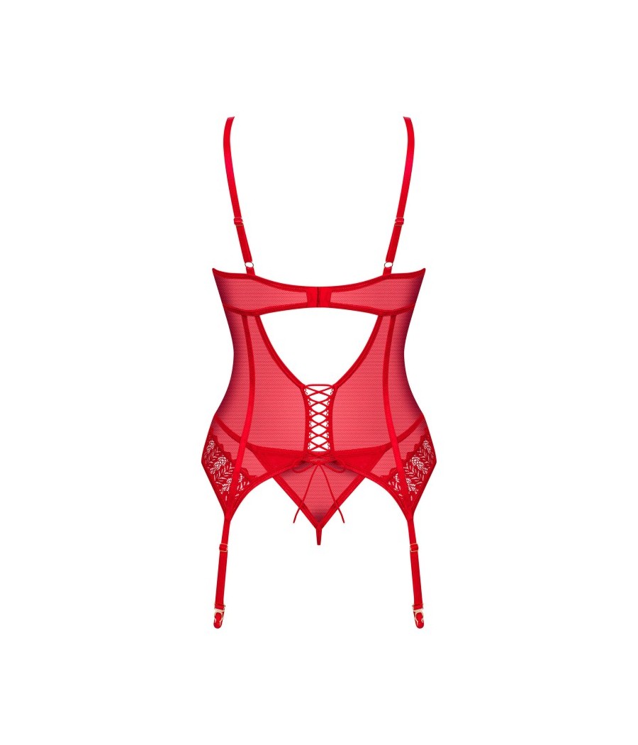 Ingridia corset et string - Rouge