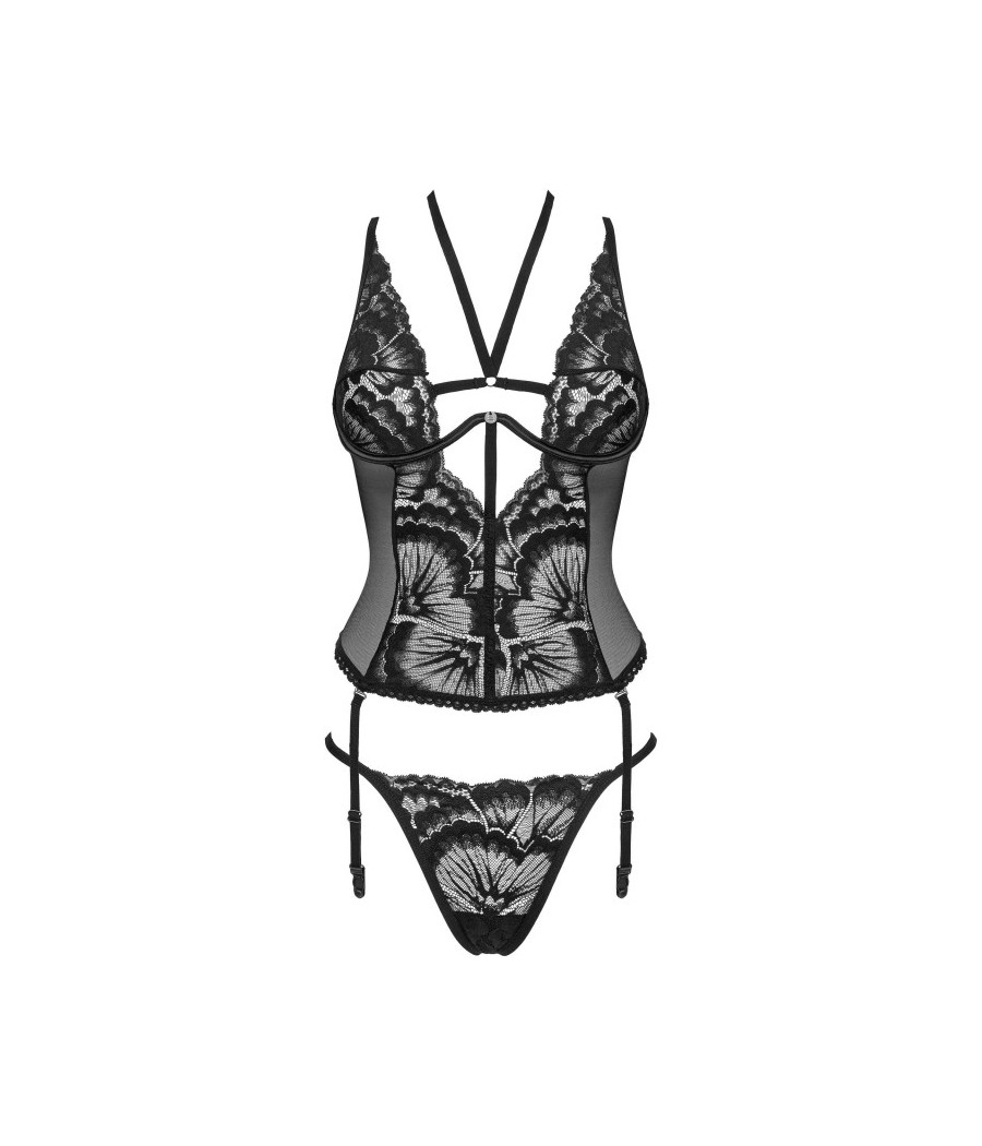 Alessya Corset et string noir