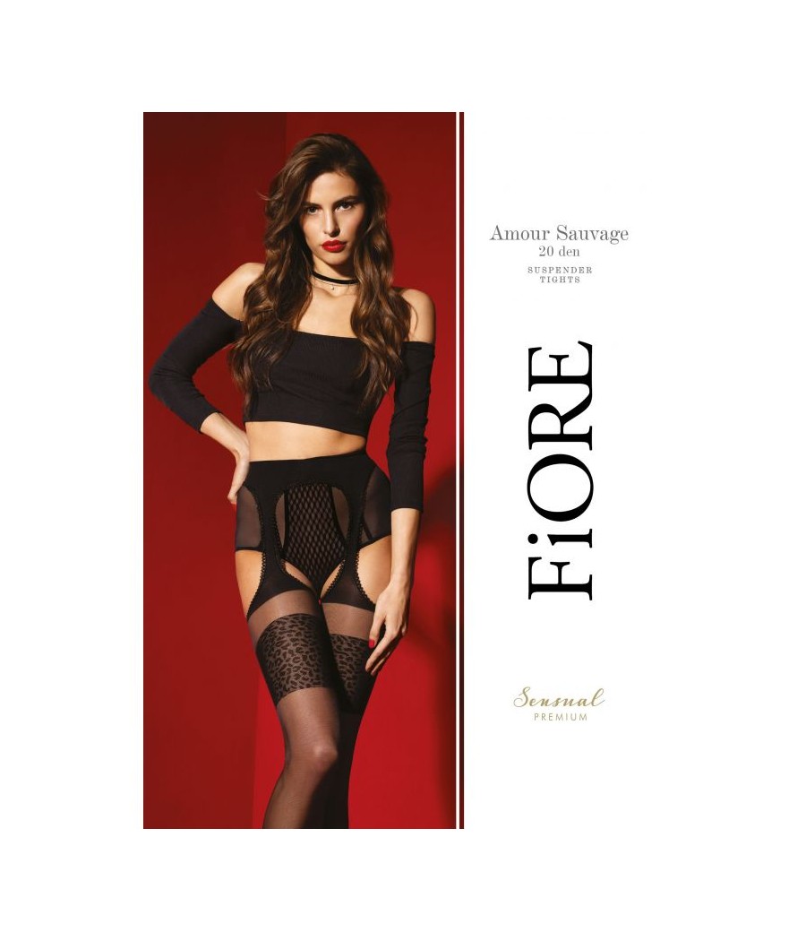 Amour Sauvage Bas jarretelles 20 DEN - Noir - Qualité premium