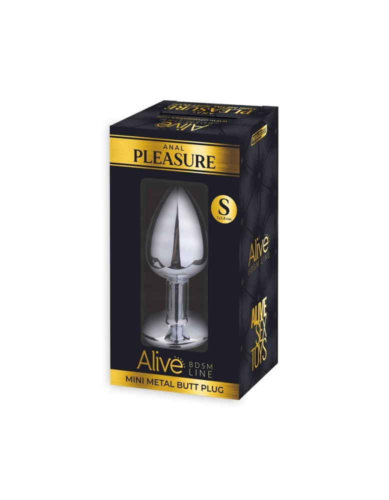 Plug métal bijou bleu S - Alive