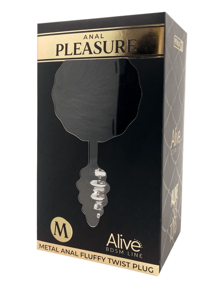 Plug métal Fluffy Twist M noir - Alive