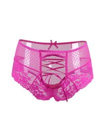 Tanga sexy rose à laçage