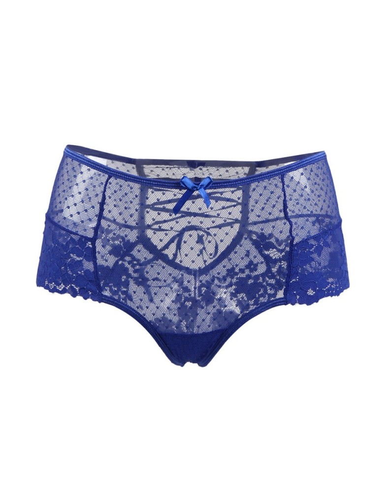 Tanga sexy bleu à laçage