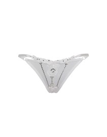 String ouvert à strass blanc